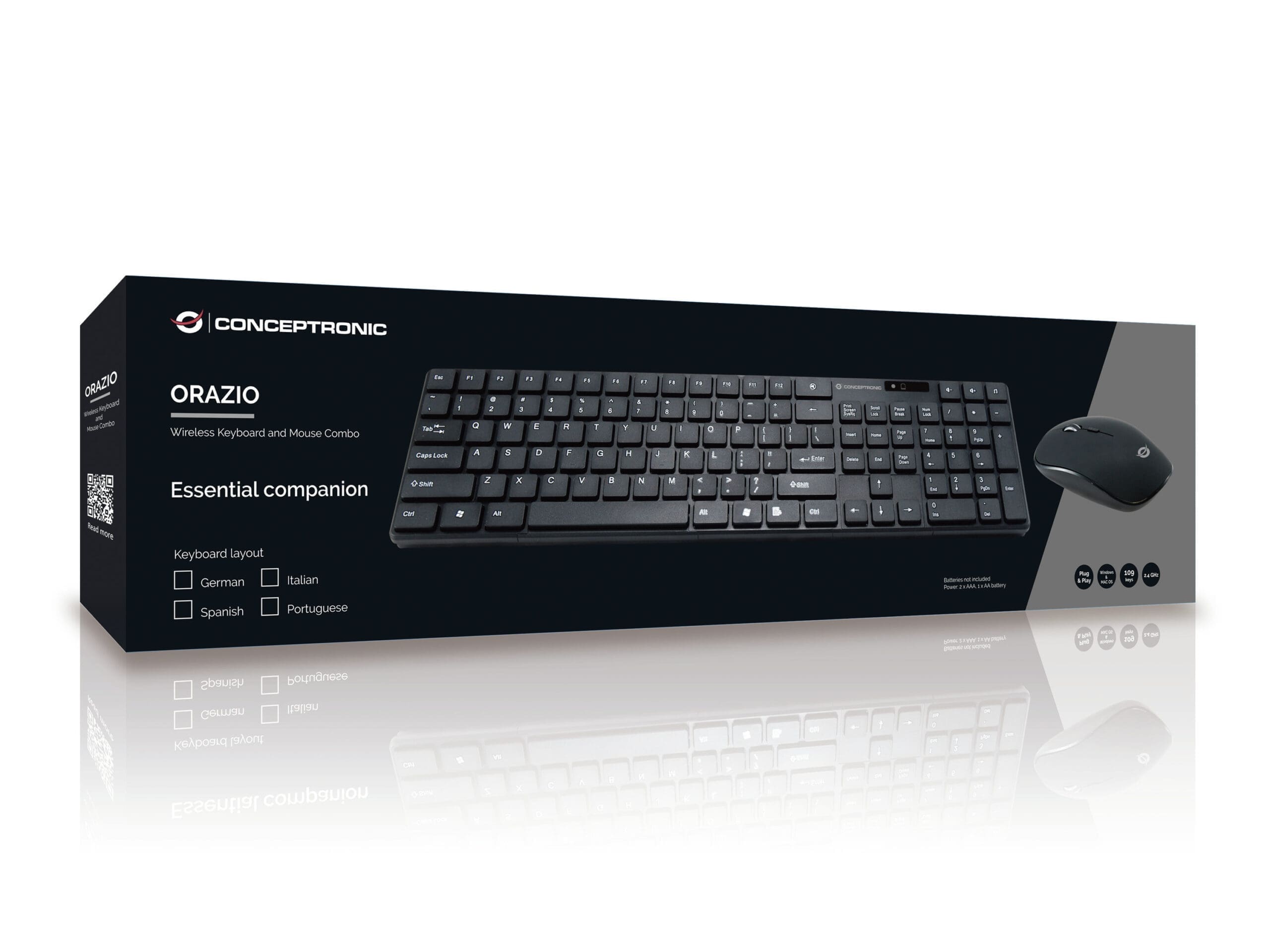 Conceptronic ORAZIO Wireless Keyboard + Mouse Deutsches Layout Conceptronic ORAZIO Wireless Keyboard + Mouse Deutsches Layout – Bild 4
