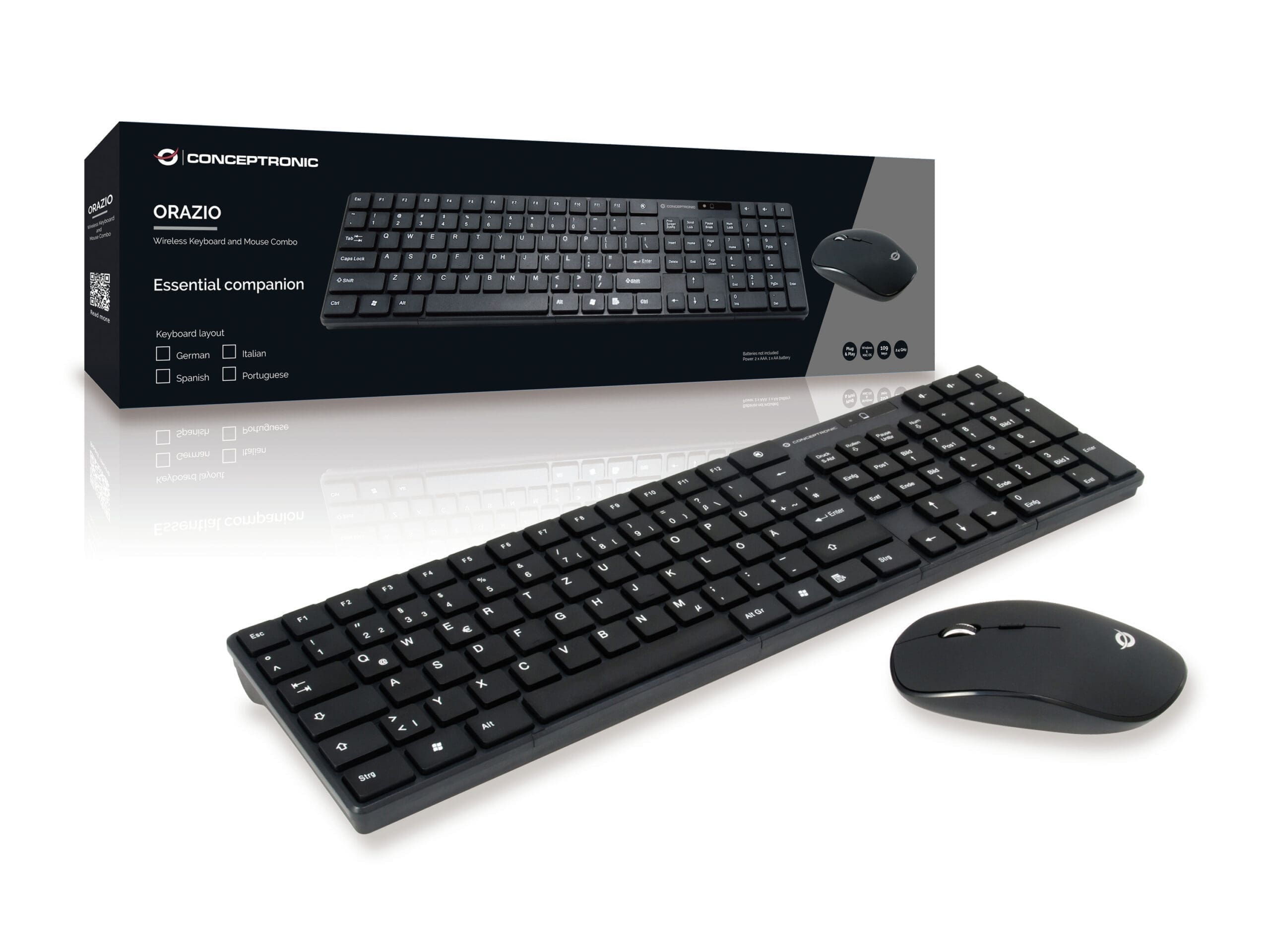 Conceptronic ORAZIO Wireless Keyboard + Mouse Deutsches Layout Conceptronic ORAZIO Wireless Keyboard + Mouse Deutsches Layout – Bild 5