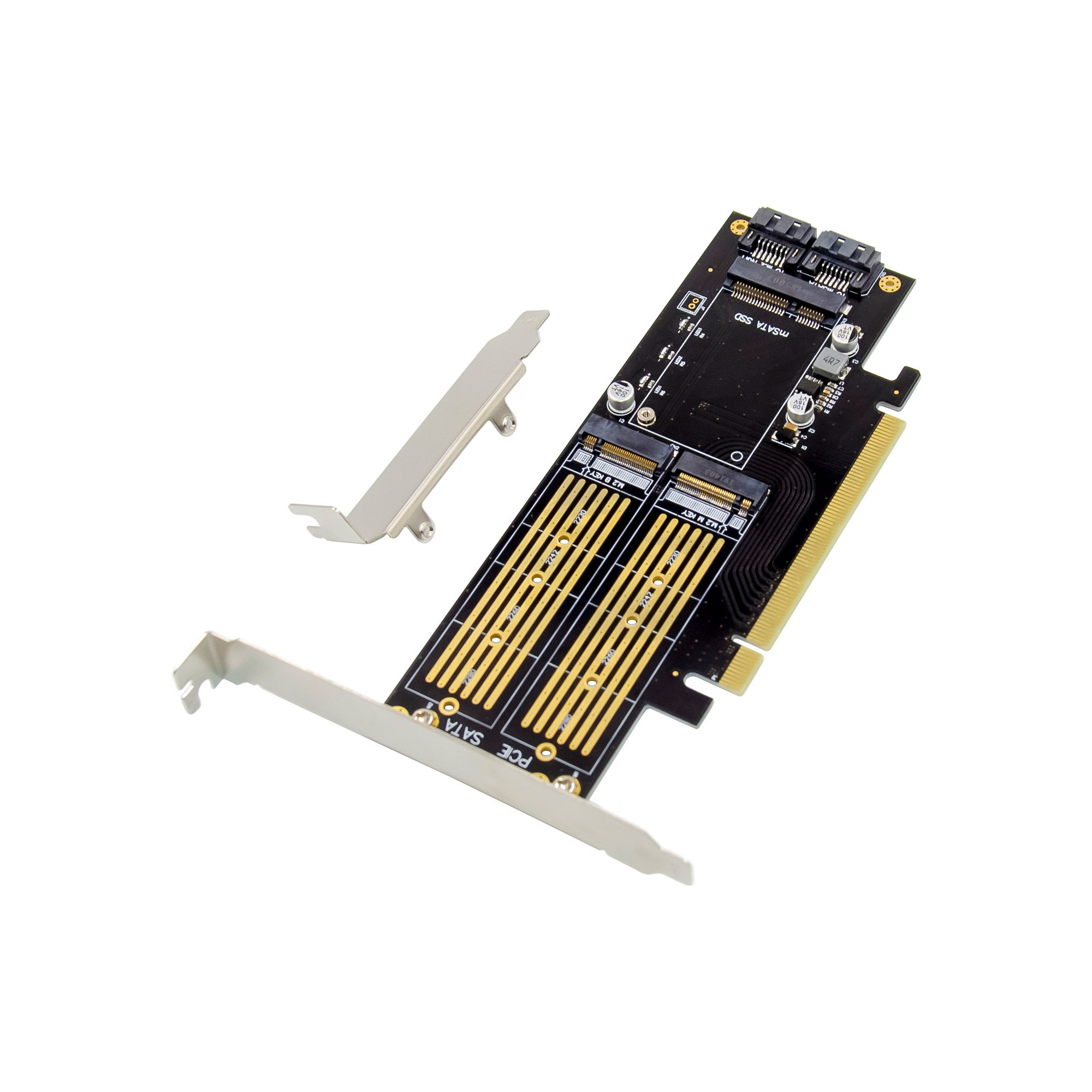 InLine® PCIe Karte x16 zu 2x M.2, 1x mSATA InLine® PCIe Karte x16 zu 2x M.2, 1x mSATA