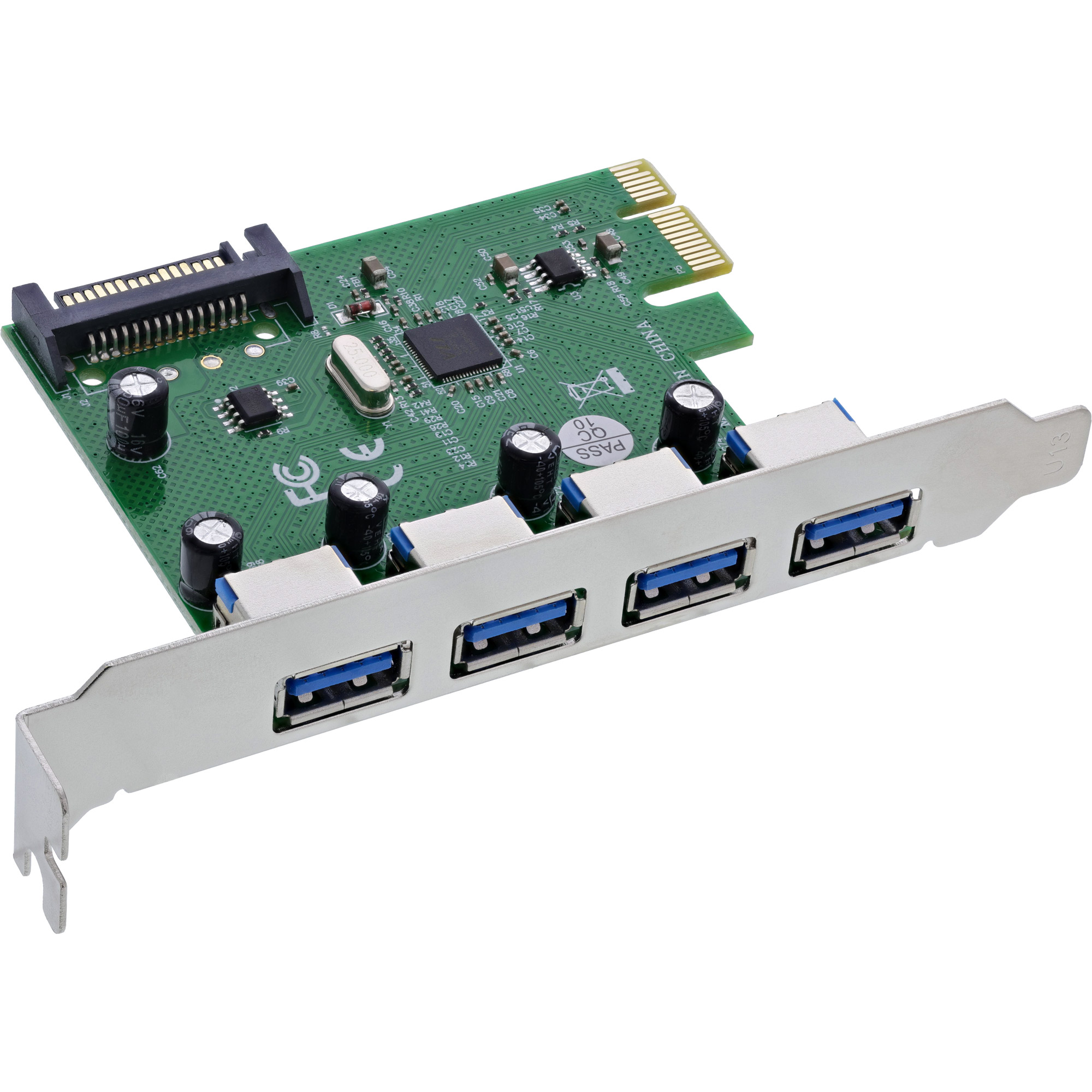 InLine® Schnittstellenkarte, 4x USB-A 3.2 Gen. 1, PCIe x1 InLine® Schnittstellenkarte, 4x USB-A 3.2 Gen. 1, PCIe x1