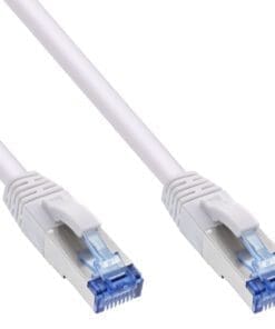 InLine® Patchkabel, S/FTP (PiMf), Cat.6A, 500MHz, halogenfrei, Kupfer, weiß, 0,3m