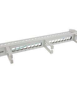 InLine® Patchfeld 16-fach, Keystone Leerblech mit 3 Bügeln, 19", 1HE, grau