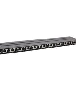 InLine® 19" Patchfeld Cat.6A 0,5 HE 24-fach, mit Staubschutz, schwarz