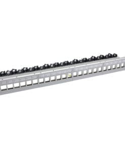 InLine® Patchfeld 24-fach, Keystone Leerblech Patchpanel, 19", 1HE, lichtgrau