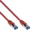InLine® Patchkabel, S/FTP (PiMf), Cat.6A, 500MHz, halogenfrei, Kupfer, rot, 0,25m