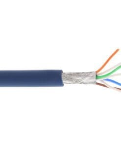 Patchkabel, S/FTP (PiMf), Cat.6A, 500MHz, halogenfrei, Kupfer, blau, 100m, blau