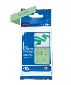Textilband TZe-RM54 nicht klebend gold auf mintgrün 24mm x 4m Textilband TZe-RM54 nicht klebend gold auf mintgrün 24mm x 4m – Bild 3