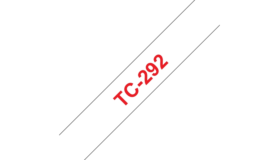 Brother Schriftband TC-292 (lam.) Rot auf Weiß 9mm x 7,7m Brother Schriftband TC-292 (lam.) Rot auf Weiß 9mm x 7,7m – Bild 2