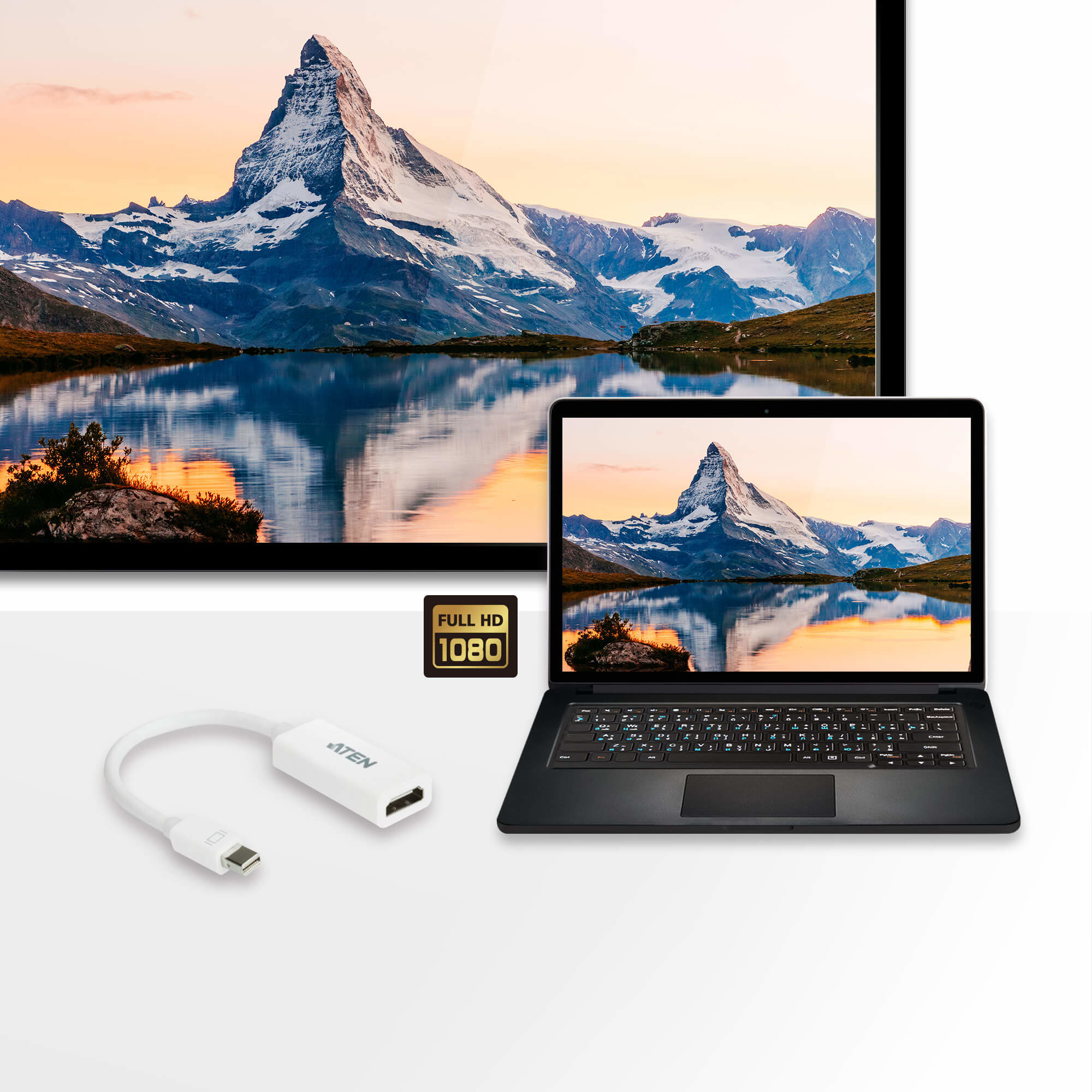 ATEN VC980 Video-Konverter Mini DisplayPort zu HDMI, weiß ATEN VC980 Video-Konverter Mini DisplayPort zu HDMI, weiß – Bild 3