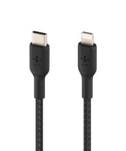 Alternative view of Belkin Lightning/USB-C Kabel ummantelt mfi 1m schwarz