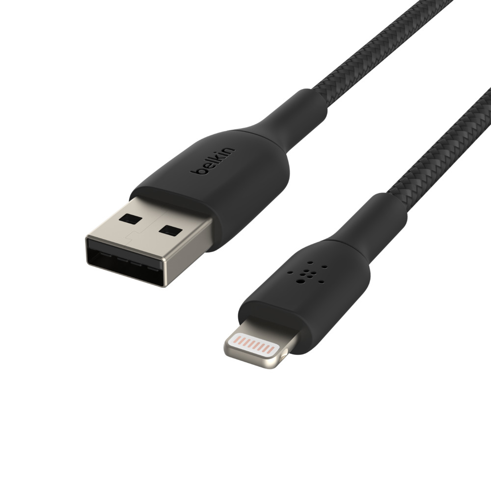 Belkin Lightning Lade/Sync Kabel ummantelt mfi 15cm schwarz Belkin Lightning Lade/Sync Kabel ummantelt mfi 15cm schwarz