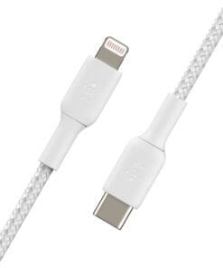 Alternative view of Belkin Lightning/USB-C Kabel ummantelt mfi 1m weiß