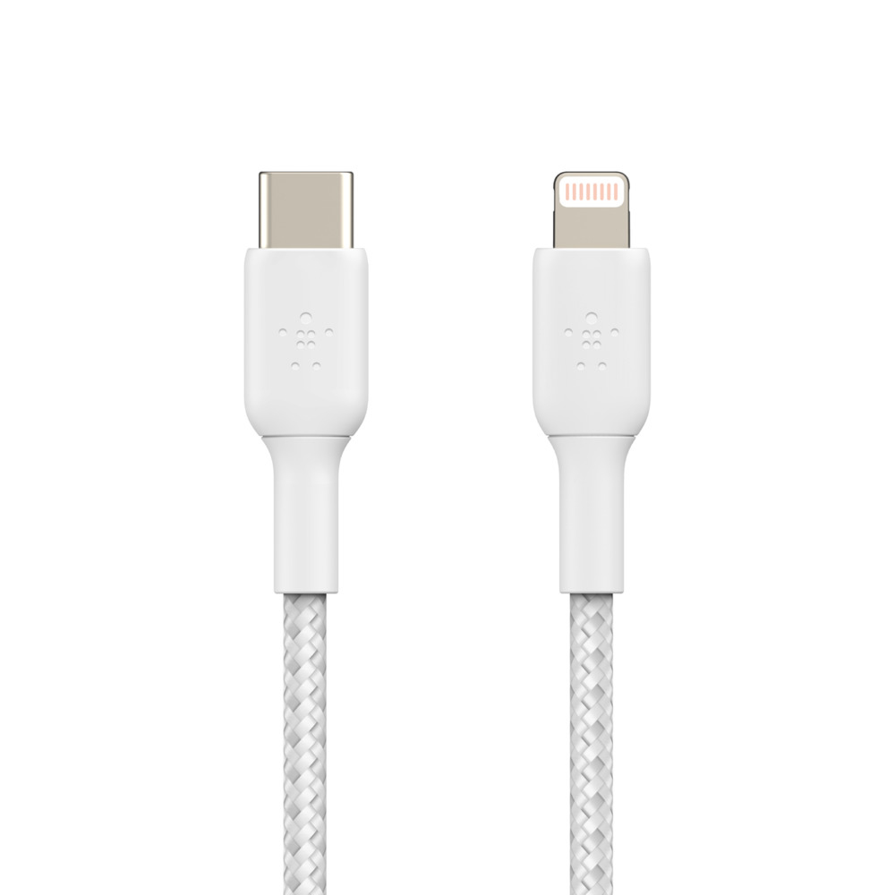 Belkin Lightning/USB-C Kabel ummantelt mfi 1m weiß Belkin Lightning/USB-C Kabel ummantelt mfi 1m weiß – Bild 4