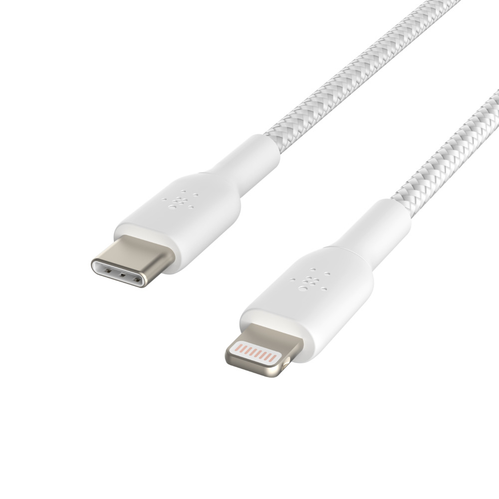 Belkin Lightning/USB-C Kabel ummantelt mfi 1m weiß Belkin Lightning/USB-C Kabel ummantelt mfi 1m weiß