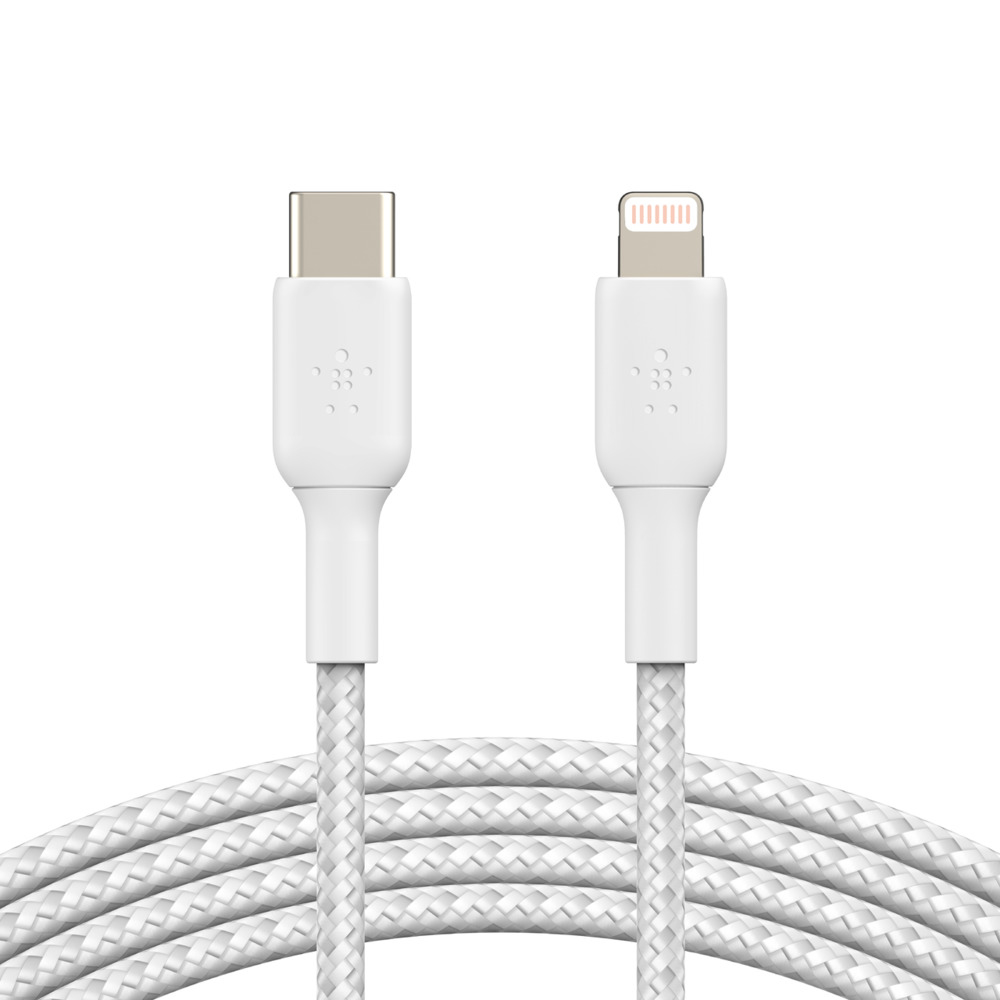 Belkin Lightning/USB-C Kabel ummantelt mfi 1m weiß Belkin Lightning/USB-C Kabel ummantelt mfi 1m weiß – Bild 5