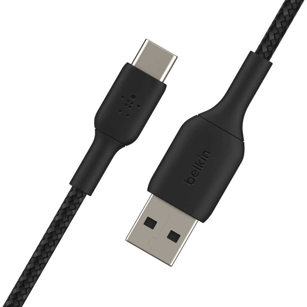Belkin USB-C/USB-A Kabel ummantelt, 3m, schwarz Belkin USB-C/USB-A Kabel ummantelt, 3m, schwarz – Bild 2