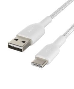 Alternative view of Belkin USB-C/USB-A Kabel ummantelt, 2m, weiß