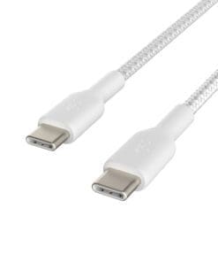Belkin USB-C/USB-C Kabel ummantelt, 1m, weiß