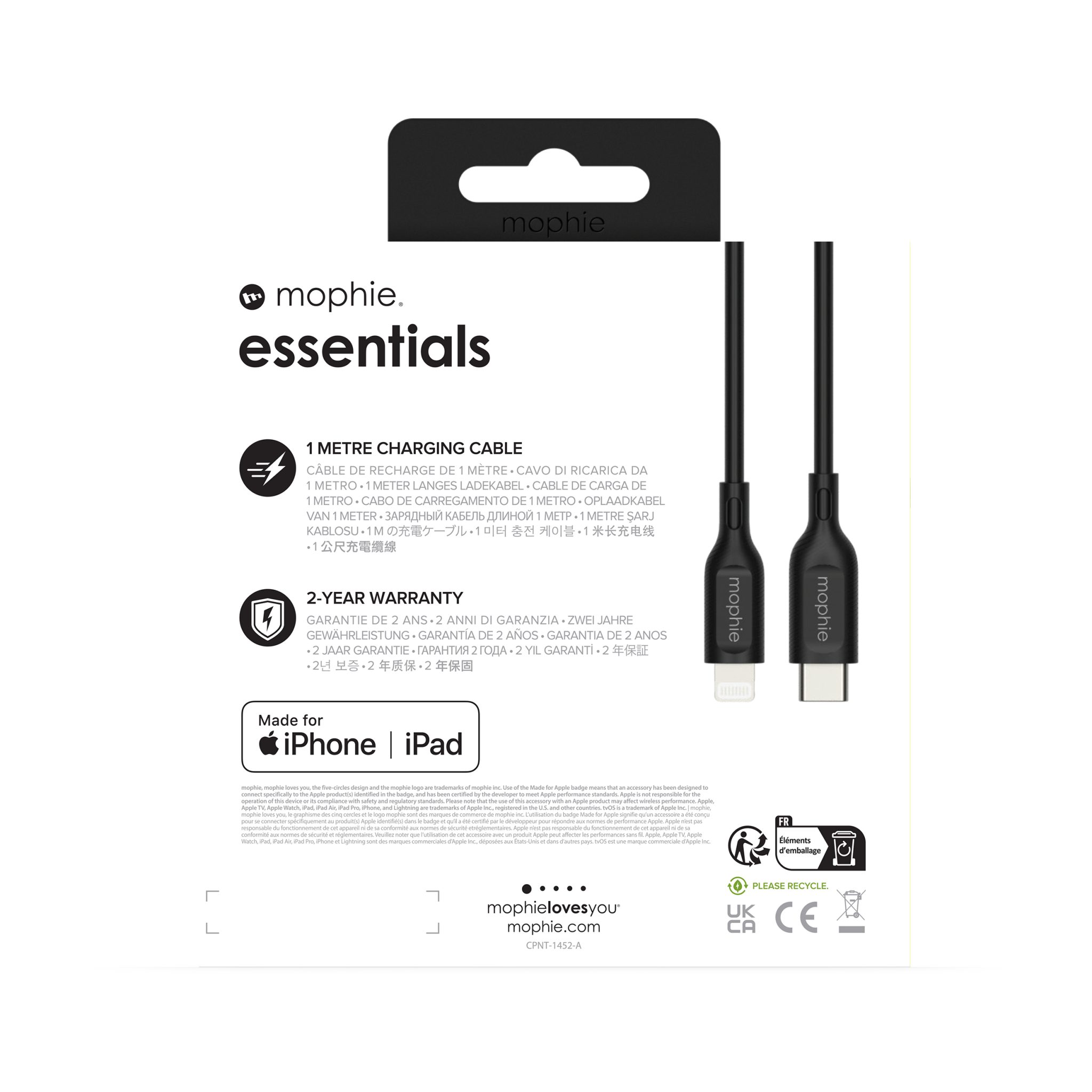 mophie essentials Lightning to USB-C | charging cable 1M Schwarz mophie essentials Lightning to USB-C | charging cable 1M Schwarz – Bild 5