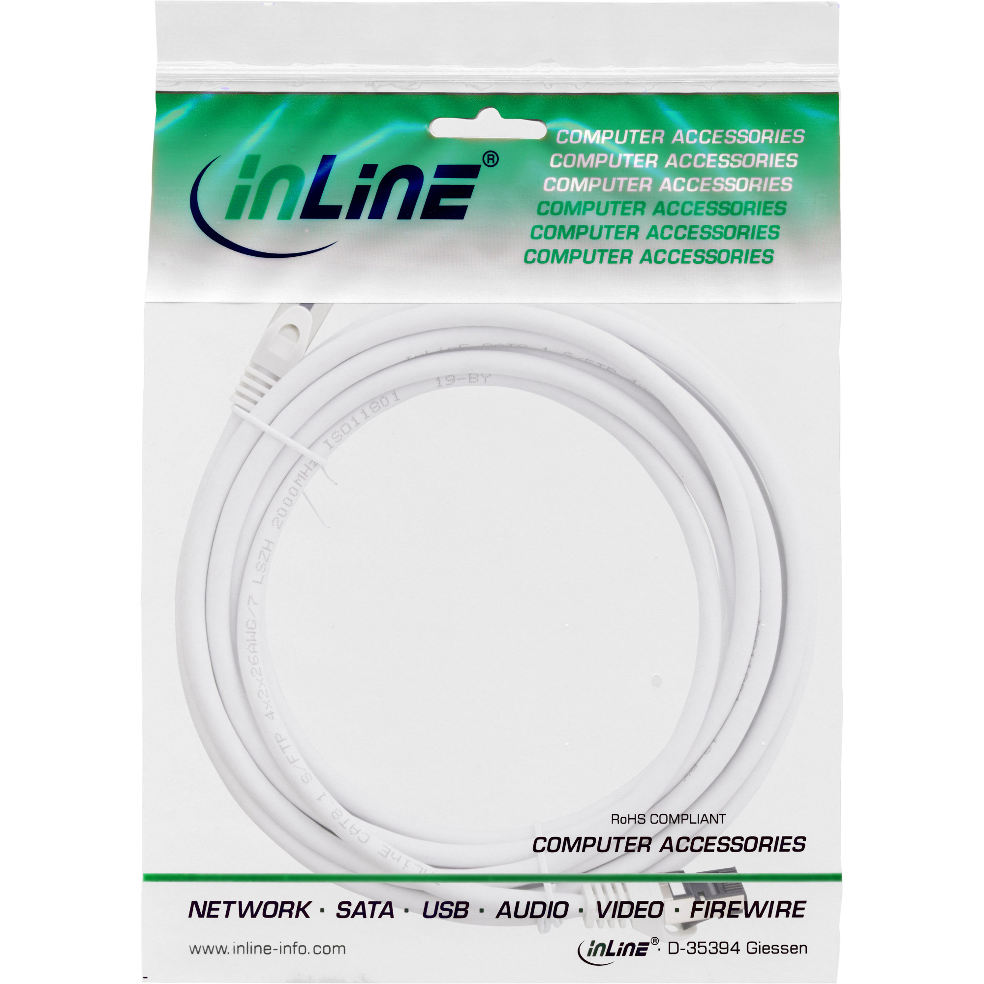 InLine® Patchkabel, S/FTP (PiMf), Cat.8.1, 2000MHz, halogenfrei, Kupfer, weiß, 5m InLine® Patchkabel, S/FTP (PiMf), Cat.8.1, 2000MHz, halogenfrei, Kupfer, weiß, 5m – Bild 2