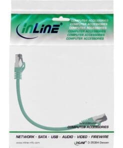 Alternative view of InLine® Patchkabel, S/FTP (PiMf), Cat.8.1, 2000MHz, halogenfrei, Kupfer, grün, 0,25m