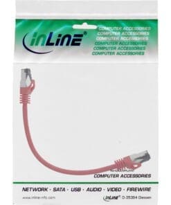 Alternative view of InLine® Patchkabel, S/FTP (PiMf), Cat.8.1, 2000MHz, halogenfrei, Kupfer, rot, 0,25m