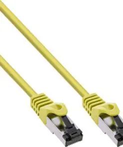 InLine® Patchkabel, S/FTP (PiMf), Cat.8.1, 2000MHz, halogenfrei, Kupfer, gelb, 0,5m