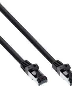 Patchkabel, S/FTP (PiMf), Cat.8.1, 2000MHz, halogenfrei, Kupfer, schwarz, 15m