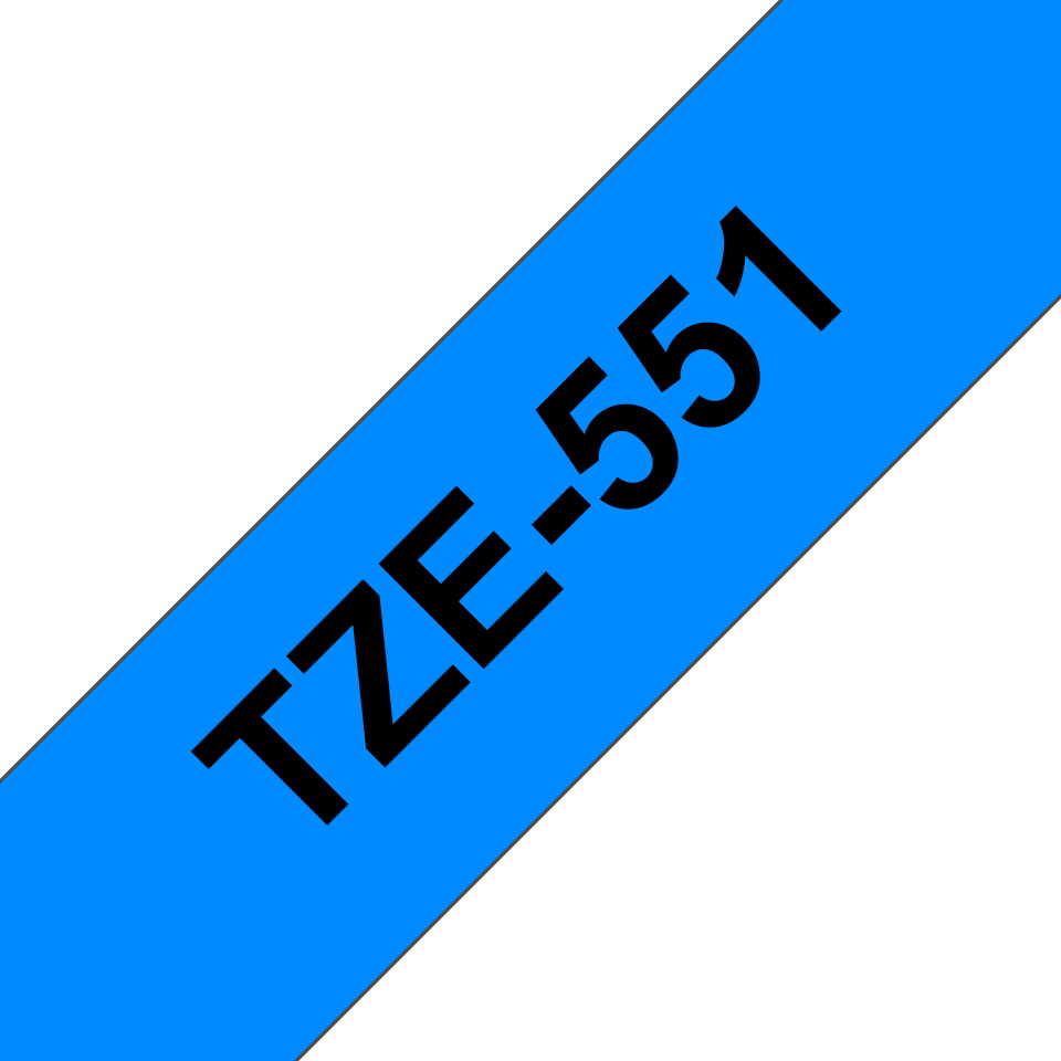 Schriftband TZe-551 (lam.) Schwarz auf Blau 24mm x 8m Schriftband TZe-551 (lam.) Schwarz auf Blau 24mm x 8m