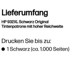 HP Tintenpatrone Nr. 932XL CN053A Schwarz (ca. 1000 Seiten) HP Tintenpatrone Nr. 932XL CN053A Schwarz (ca. 1000 Seiten) – Bild 3