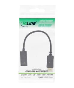 Alternative view of InLine® DisplayPort zu HDMI Adapterkabel mit Audio, DisplayPort Stecker auf HDMI Buchse, 4K/30Hz, schwarz, 0,15m