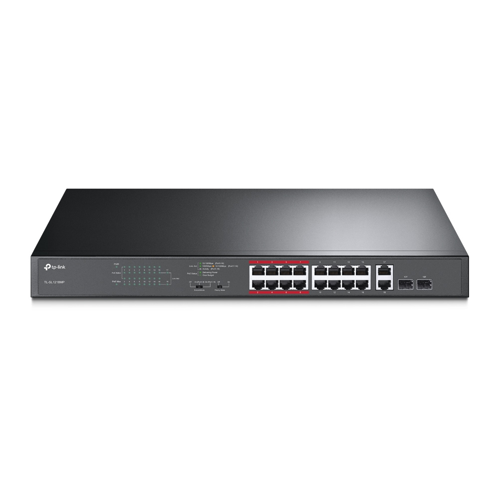 TP-Link TL-SL1218MP 16-Port 10/100Mbps PoE+ Switch TP-Link TL-SL1218MP 16-Port 10/100Mbps PoE+ Switch