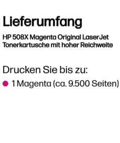 HP 508X Magenta Original LaserJet Tonerkartusche HP 508X Magenta Original LaserJet Tonerkartusche – Bild 3