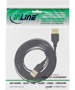 InLine® USB 2.0 Flachkabel Verlängerung, A Stecker / Buchse, schwarz, Kontakte gold, 0,5m, schwarz InLine® USB 2.0 Flachkabel Verlängerung, A Stecker / Buchse, schwarz, Kontakte gold, 0,5m, schwarz – Bild 3