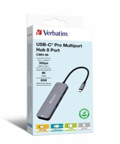 Verbatim USB-C Pro Multiport-Hub mit 8 Anschlüssen CMH-08