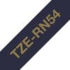 Textilband TZe-RN54 n. klebend gold auf marineblau 24mm x 4m Brother Textilband TZe-RM54 mit goldener Schrift auf mintgrünem Hintergrund und einer Breite von 24 Millimeter, sowie 4 Meter Länge.