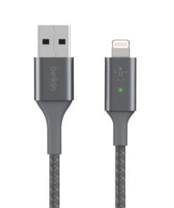 Belkin Smart LED USB-A auf Lightning Kabel, 1,2m, grau