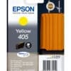 Epson Tintenpatrone 405 Gelb (5,4ml) Niedrigere Druckkosten dank XL-Tintenpatronen<br>Profitieren Sie von den kosteneffizienten DURABrite Ultra-Tintenpatronen. Da es sich um separate Einzelpatronen handelt, muss immer nur die verbrauchte Farbe ersetzt werden. Das spart Geld. Mit den XL-Tintenpatronen drucken Sie bis zu 1.100 Seiten in Schwarzweiß und 1.100 Seiten in Farbe1. Für DIN A3-Druckermodelle ist auch eine schwarze Patrone in XXL-Größe erhältlich – für den Druck von bis zu 2.200 Seiten in Schwarzweiß1.<br><br>Entdecken Sie die Serie<br>Unsere DURABrite Ultra-Tinte liefert gestochen scharfe und langlebige Dokumente, die wisch- und wasserfest sind und sofort mit einem Textmarker bearbeitet werden können. Zudem trocknet die Tinte schnell und ist damit ideal geeignet für das doppelseitige Drucken. <br><br>Für Epson Drucker optimiert<br>Tinten und Papiere von Epson werden speziell zur Verwendung mit Druckern von Epson entwickelt und liefern stets optimale Ergebnisse. <br><br>Vertrauen Sie dem Original<br>Genießen Sie einfaches und zuverlässiges Drucken mit Epson Original Tinten. Wir investieren viel in Forschung sowie Hightech-Fertigungsanlagen und unterziehen unsere Produkte strengen Tests, um Ihnen eine optimale Qualität zu bieten.