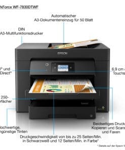 Epson WorkForce WF-7830DTWF 4in1 Multifunktionsdrucker A3 – Bild 4