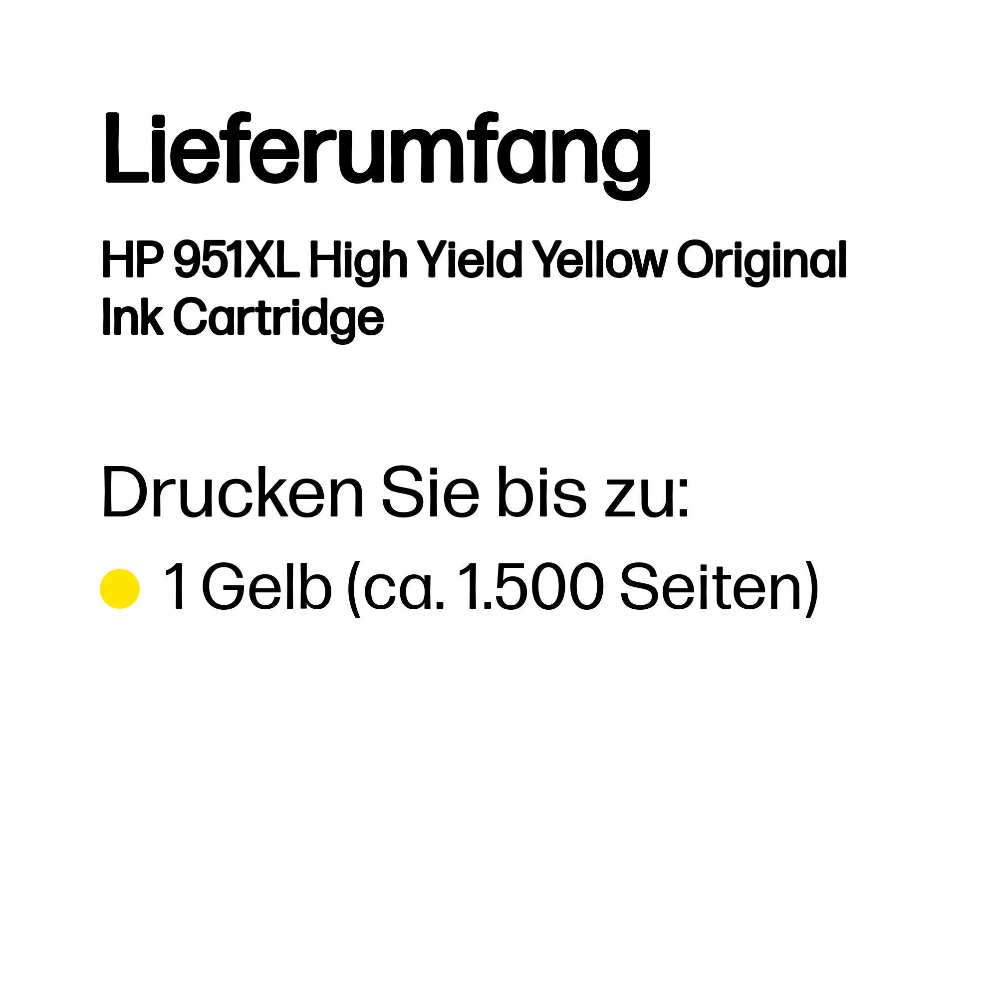 HP Tintenpatrone Nr. 951XL CN048AE Gelb (ca. 1500 Seiten) HP Tintenpatrone Nr. 951XL CN048AE Gelb (ca. 1500 Seiten) – Bild 3