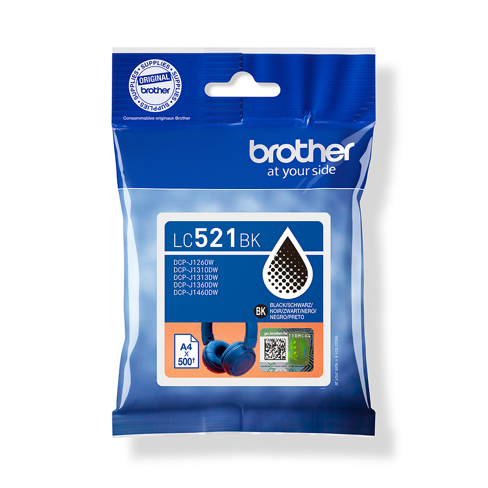 Brother Tintenpatronen LC-521BK Schwarz (ca. 500 Seiten) Brother Tintenpatronen LC-521BK Schwarz (ca. 500 Seiten)
