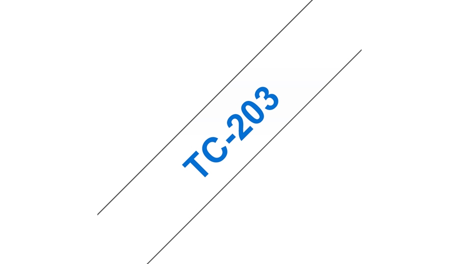 Brother Schriftband TC-203 (lam.) Blau auf Weiß 12mm x 7,7m Brother Schriftband TC-203 (lam.) Blau auf Weiß 12mm x 7,7m – Bild 2