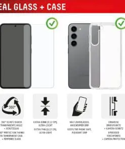 DISPLEX Panzerglas 10H inklusive Handyhülle transparent für Samsung Galaxy S24+, Galaxy S25+ – Bild 3