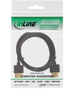 Alternative view of InLine® HDMI Superslim Kabel A an A, HDMI-High Speed mit Ethernet, Premium/ gold, 1,5m