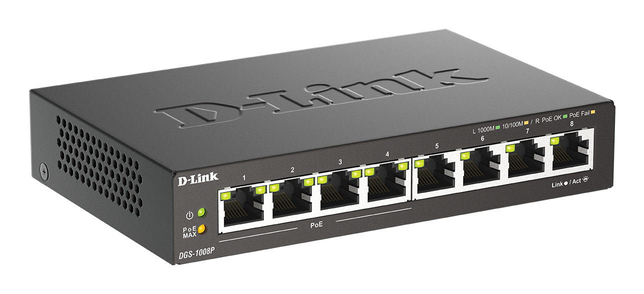 D-Link DGS-1008P 8-Port Layer2 PoE Gigabit Switch D-Link DGS-1008P 8-Port Layer2 PoE Gigabit Switch – Bild 2