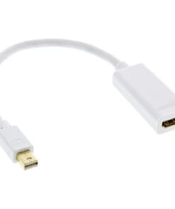InLine® Mini DisplayPort HDMI Adapterkabel mit Audio, Mini DisplayPort Stecker auf HDMI Buchse, 4K/30Hz, weiß, 0,15m
