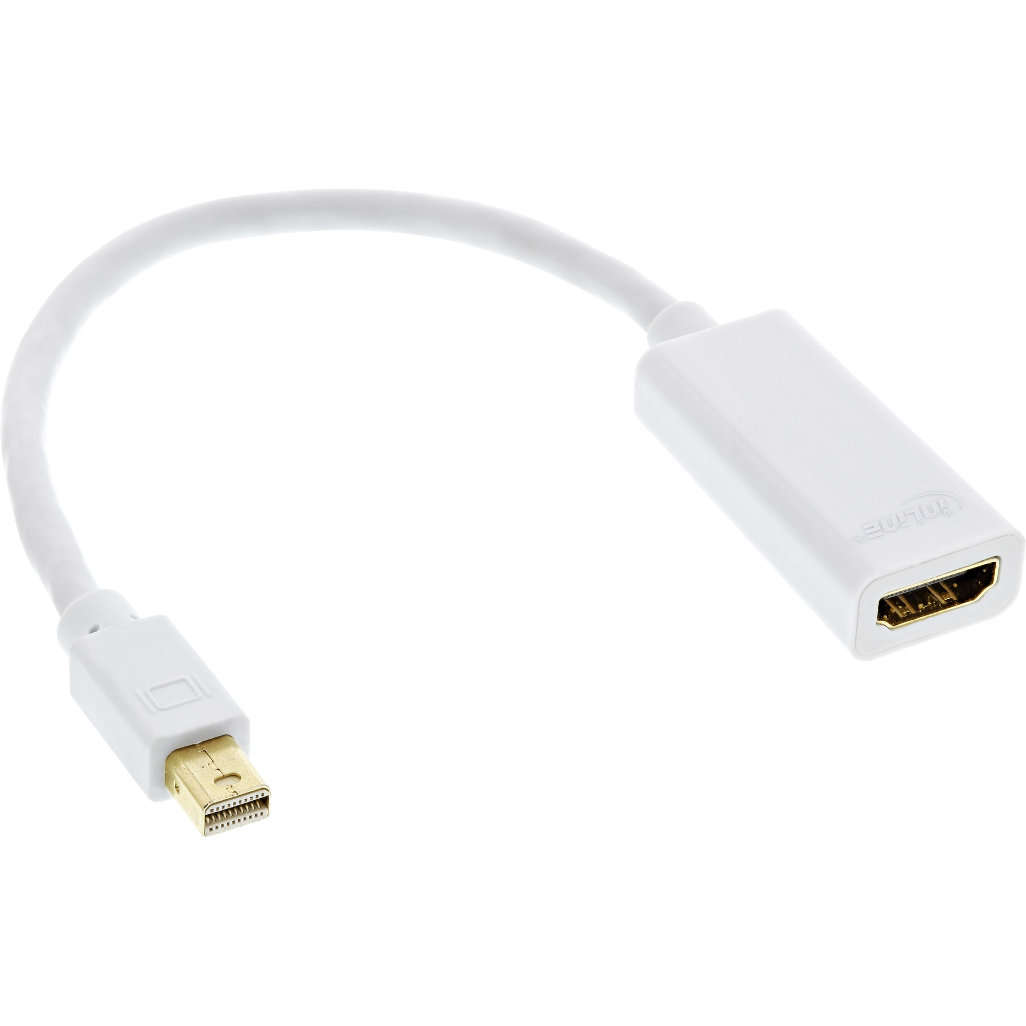 InLine® Mini DisplayPort HDMI Adapterkabel mit Audio, Mini DisplayPort Stecker auf HDMI Buchse, 4K/30Hz, weiß, 0,15m InLine® Mini DisplayPort HDMI Adapterkabel mit Audio, Mini DisplayPort Stecker auf HDMI Buchse, 4K/30Hz, weiß, 0,15m