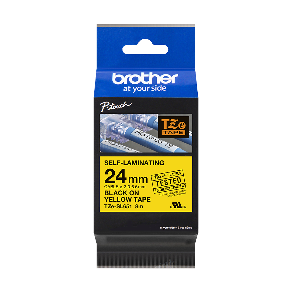 Brother TZe-SL651 gelb/schwarz, 24 mm, selbstlaminierend, 8 m Brother TZe-SL651 gelb/schwarz, 24 mm, selbstlaminierend, 8 m – Bild 3