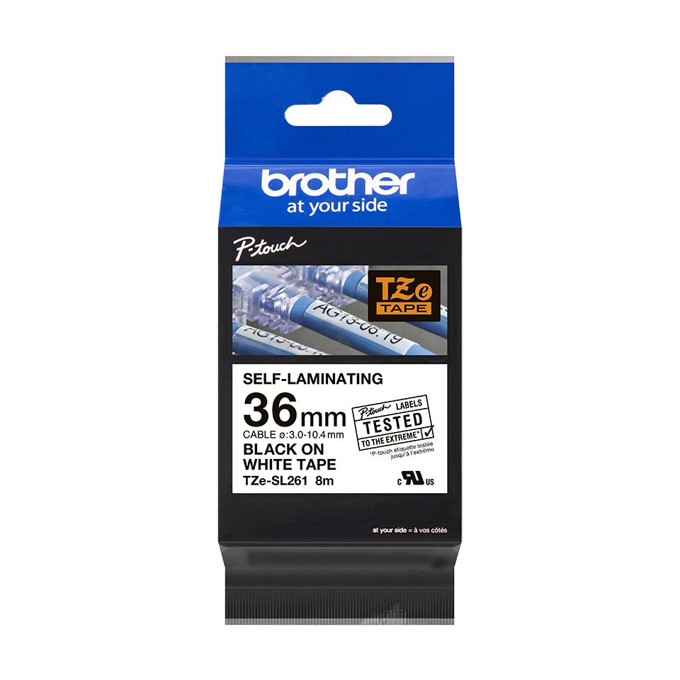 Brother TZe-SL261 weiß/schwarz, 36 mm, selbstlaminierend, 8 m Brother TZe-SL261 weiß/schwarz, 36 mm, selbstlaminierend, 8 m – Bild 3