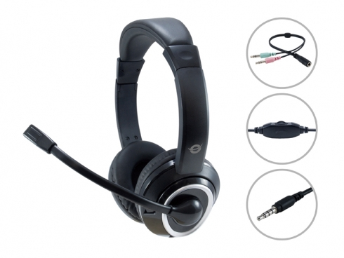 Conceptronic POLONA02BA Klinke 3.50mm Headset Conceptronic POLONA02BA Klinke 3.50mm Headset – Bild 2